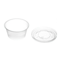 Transparante sauskom van 30 ml met deksel - 50 stuks