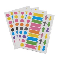 Kleurrijke vormstickers - 4 vellen