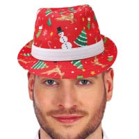 Rode gangster kerstmis hoed