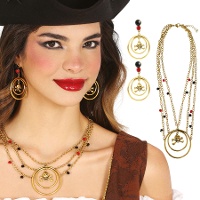 Piratenketting en -oorbellen set