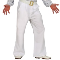 Witte disco-stijl broek voor heren