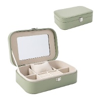 Sieradenkistje in groene kleur van 22 x 14,5 x 7 cm