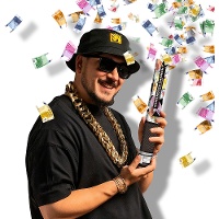 Cañon de confeti de billetes de euro de 40 cm