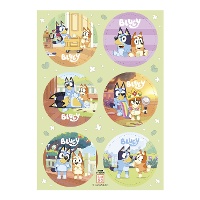 Eetbare oblaatdiscs van Bluey en Bingo Zero Ø 5,8 cm