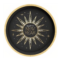Bord van 17 cm met 'Happy New Year' van 23 cm - 6 stuks