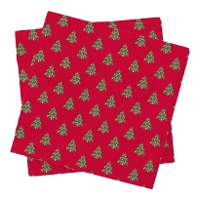 Rode kerstservetten met sparrenmotief, 16,5 x 16,5 cm - 20 stuks