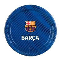 FC Barcelona papieren borden, blauw, Ø 18 cm - 8 stuks