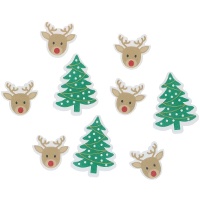 Eetbare wafeldecoraties - rendieren en kerstbomen (9 stuks)