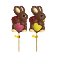 Chocoladelolly van 30 gr met een dikbuikig konijntje - 1 stuk