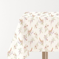 Tafelkleed van 1,45 x 1,45 m van stof met bloemen