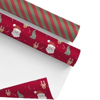 Kerstpapier van Sinterklaas of gestreept 5 x 0,70 m - 1 stuk