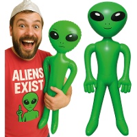 Opblaasbare groene alien van 85 cm
