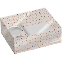 Doos van 26 x 20 x 9 cm voor cupcakes en zoetigheden met kerstverlichting - 2 stuks