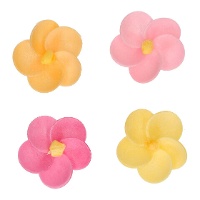 Gekleurde Primula Bloemwafels van 3,5 cm - FunCakes - 12 stuks