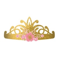 Gouden Prinses voor een dag tiara's - 8 stuks