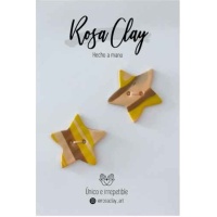 Roze Clay Sterknoppen in mosterd en aarde kleuren van 2,8 cm - 2 stuks