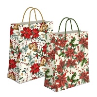 Kerstcadeautas 14 x 11,5 x 6,7 cm met kerstbloem - 1 Stuk