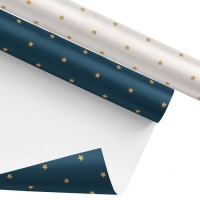 Cadeaupapier met gouden sterren 2,00 x 0,70 m - 1 stuk