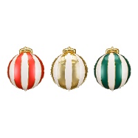 Kleurrijke kerst ronde ballon 42 x 46 cm - Partydeco - 3 stuks