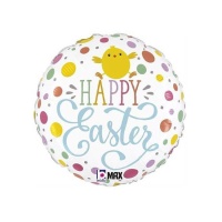 Ronde Happy Easter ballon van 35 cm - Grabo