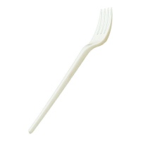 Witte plastic vorken van 16,7 cm - 100 stuks