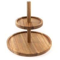Houten fruitmand met 2 etages