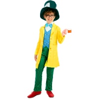 Geel en groen Mad Hatter kostuum voor kinderen