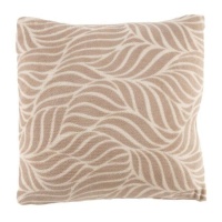 Beige kussen met bladmotief van 43 cm