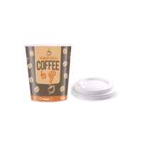 Kartonnen bekers van 200 ml met deksel - 10 stuks