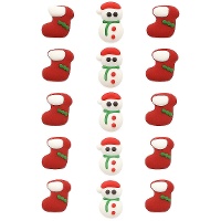 Suikerfiguurtjes van sneeuwman en sok - Azucren - 15 stuks