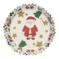 Cupcakevormpjes met kerstman, rendieren en sterren - Funcakes - 48 stuks