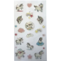 3D Fantasy Unicorn Stickers - 1 vel