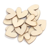 Houten hartjes van 3 cm - 20 stuks