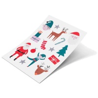 Kerstman en elfjes stickers