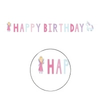 Slinger Happy Birthday van een middeleeuwse fee van 1,50 m