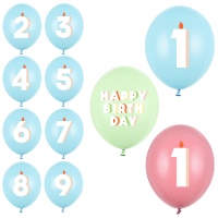 Nummervormige Latex Ballonnen voor Verjaardag, Multicolor 30 cm - 6 stuks
