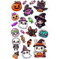 Tijdelijke kindertattoos voor Halloween - 1 vel