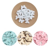 Houten vlinderfiguurtjes van 3 x 2,5 cm - 20 stuks