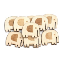 Houten olifantenfiguurtjes van 4 cm - 10 stuks