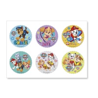 Mini eetbare wafelschijfjes van Paw Patrol, leuk 6 cm - 6 stuks