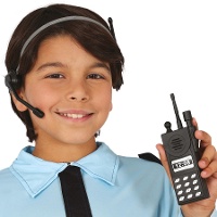 Walkie talkie met hoofdtelefoon
