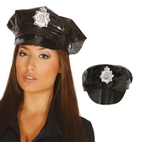 Politiepet met vinyl badge voor volwassenen