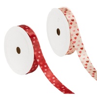 Decoratief lint met hartjes - 1,6 cm x 5 m - 1 stuk