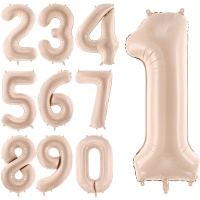 Donkerbeige cijferballon van 72 cm - 1 stuk