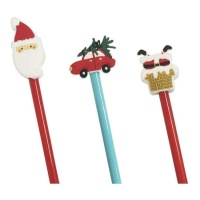 Pen met Kerstfiguurtje - 1 stuk