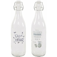 Fles van 1 L met teksten - 1 stuk