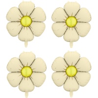 Beige madeliefjesballon van 45 cm - 4 stuks