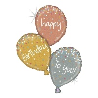 102 cm 'Happy Birthday' Ballon met Ballonnen - Grabo