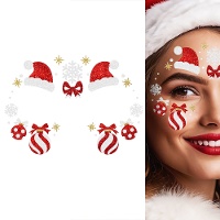 Kerst gezichtssieraden met glitter