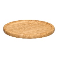 Rond bamboe serveerblad 20 x 20 cm voor hapjes
